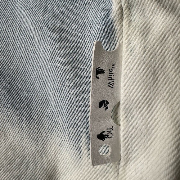 Off-White High Waist Two-Tone Wash Denim Blue Jean Shorts Size 27 New - Picture 6 of 11